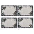 thumbnail image 1 of Christmas Festive Berry Black Plaid Country Rustic Bordered Set of 4 Fabric Dining Placemats, 1 of 9