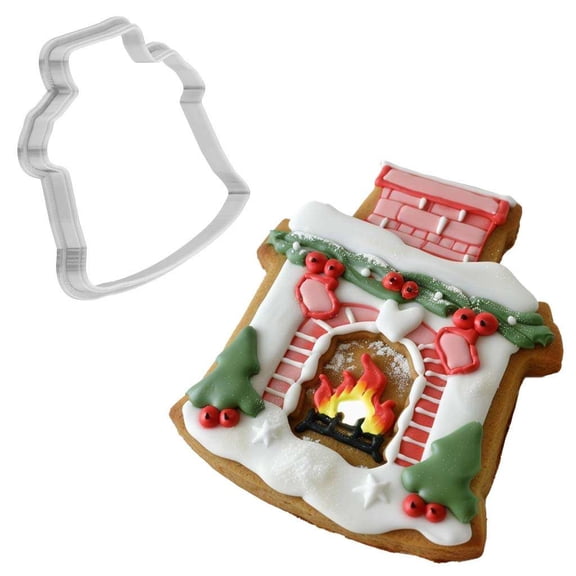 Christmas Festive Fireplace Cookie Cutter 4 Inch Made in USA by WONDERTORY