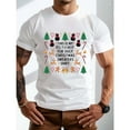 thumbnail image 1 of Christmas Festive Mens Holiday Design T Shirt Breathable Summer Graphic Tees Top Soft White S-5XL, 1 of 4