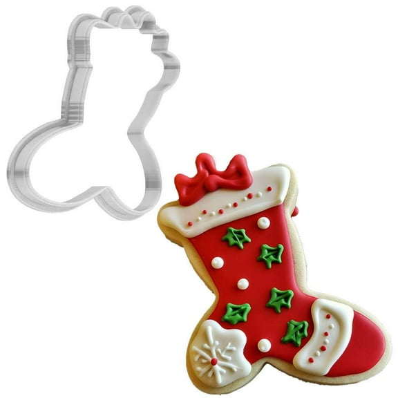 Christmas Festive Sock Cookie Cutter 4 Inch Made in USA by WONDERTORY