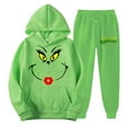 Christmas Festive Women's Hooded Sports Tracksuit Unisex TwoPiece