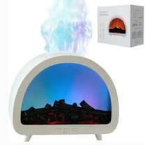 Christmas Fireplace Aroma Diffuser - Electric Oil Diffuser for Home & Room Use, Mist-Generating Decor to Fill Spaces with Fragrance & Boost Holiday Ambiance, 8.46*7.2in, White
