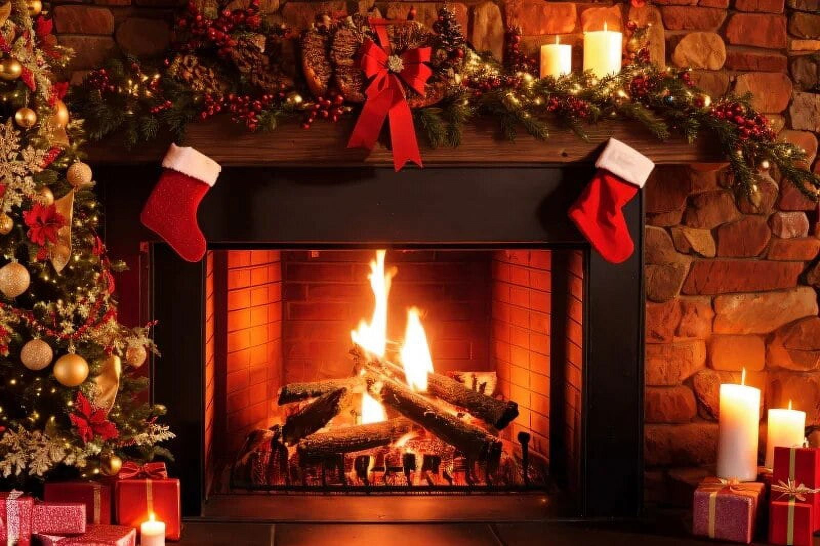 5x3ft Christmas Fireplace Backdrop For Photography Red Brick Wall Fireplace Christmas Sock Gift Background For Xmas Family Party Supplies Photo Props