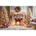 thumbnail image 1 of Christmas Fireplace Background Photography Xmas Trees Candle Carpet Photoz Backdrop Childr Studio Photocall Props, 1 of 8