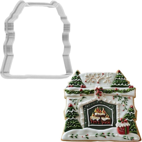 Christmas Fireplace Cookie Cutter 4 Inch Made in USA by WONDERTORY