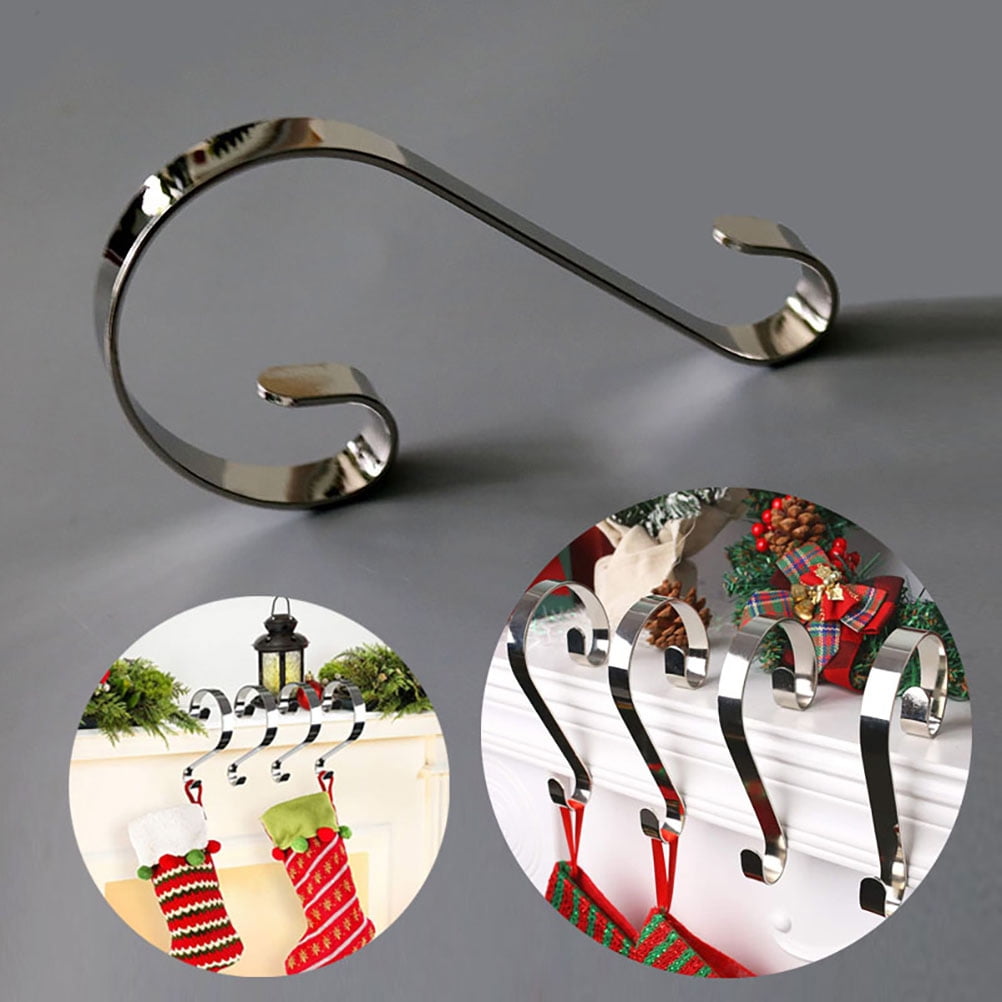 Christmas Fireplace Hooks 2pcs Christmas Stocking Holders Sshaped