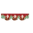 thumbnail image 1 of Christmas Fireplace Mantle Banner, Holiday Decor, Festive Christmas Background Fabric, Reusable Wavy Edge Fabric with Santa Claus Snowman Tree Patterns, 1 of 7