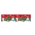 thumbnail image 1 of Christmas Fireplace Mantle Banner, Holiday Decor, Festive Christmas Background Fabric, Reusable Wavy Edge Fabric with Santa Claus Snowman Tree Patterns, 1 of 7