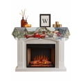 thumbnail image 1 of Christmas Fireplace Mantle Scarf, Farmhouse Xmas Snowman Tree Truck Snowflake Mantel Cover Table Runner for Home Living Room Door Window, Indoor Outdoor Holiday Party Decor 17" x 60", 1 of 6