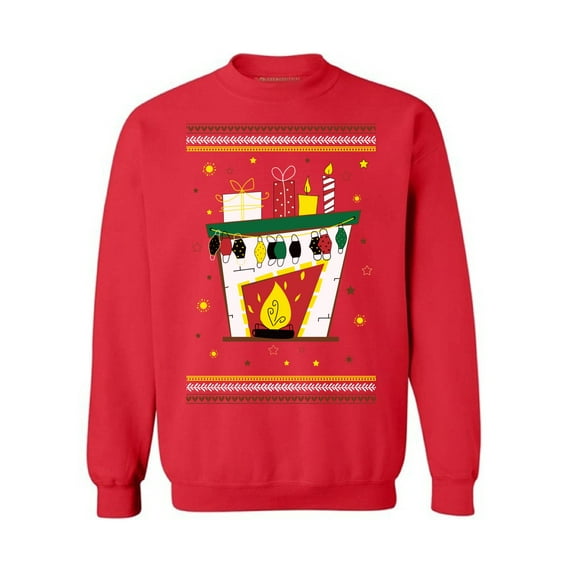 Christmas Fireplace Sweatshirt Merry Christmas Sweater Happy New Year 2021 Sweatshirt for Men Women Cozy Fireplace Sweater Funny Xmas 2020 Unisex Top Happy Holidays Xmas Party Outfit