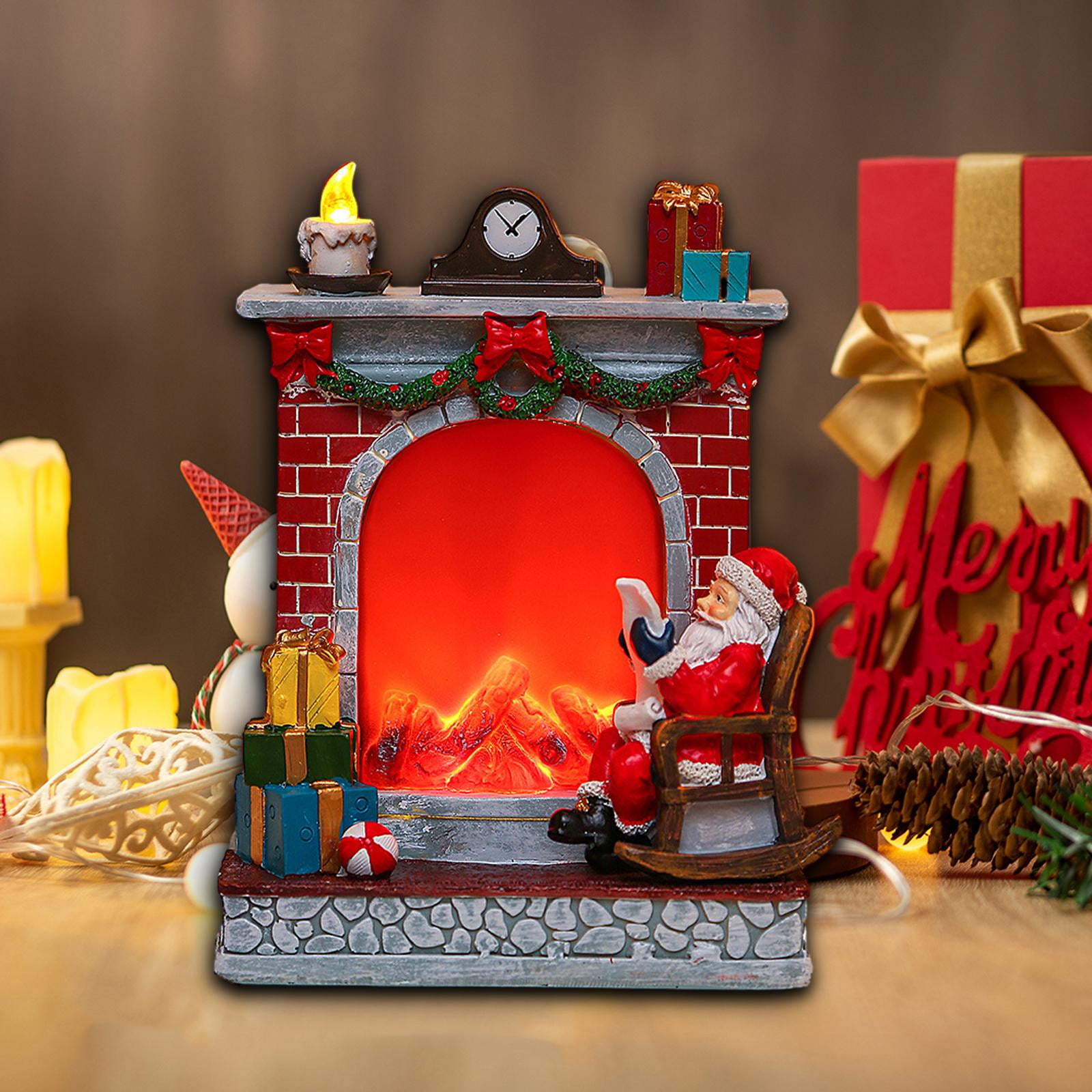 Christmas Fireplace with Light Lighted Christmas Fireplace Ornament