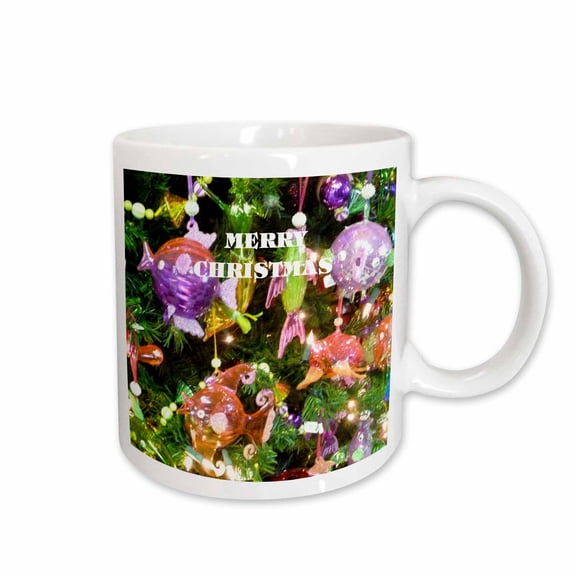 3drose, Christmas Fish N Holiday Wishes, 11oz Mug