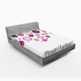 thumbnail image 1 of Christmas Fitted Sheet, Colorful Graphic Baubles Retro Snowflake Ornaments Celebration Hand Writing, Decorative Soft Bedding All-round Elastic Pocket, Full Size, Multicolor, by Ambesonne, 1 of 1