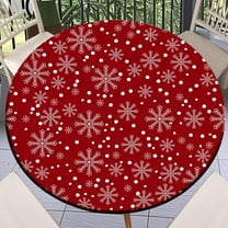 Christmas Fitted Tablecloth Round with Elastic Indoor Outdoor Table Cover Round Elastic Tablecloths for Tables Waterproof Wipeable Table Cloths for,Picnic,Kitchen,Dinner (44"-48")