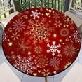 thumbnail image 1 of Christmas Fitted Tablecloth Round with Elastic Indoor Outdoor Table Cover Round Elastic Tablecloths for Tables Waterproof Wipeable Table Cloths for,Picnic,Kitchen,Dinner (44"-48"), 1 of 4