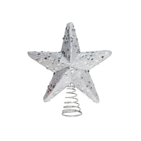 Christmas Five-Pointed Star Tree Topper, Sequin Foam Hollow Lace Structure With Dazzling Light Reflections, Window Desktop Party Bookshelf Decoration For Festive Ambiance
