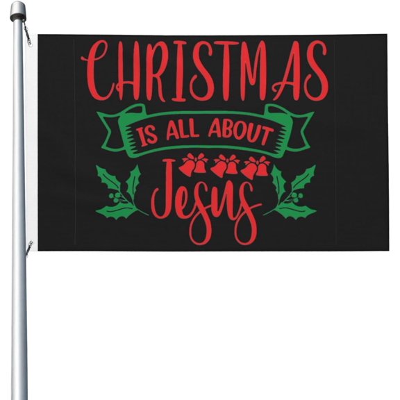 Christmas Flag Christmas Is All About Jesus Flag For Room Teen Double Sided Funny Flags Outdoor Banner For Beach 3x5 Ft, Christmas Is All About Jesus Tapestry For Bedroom
