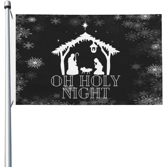 Christmas Flag Oh Holy Night Flag For Room Guys Double Sided Vintage Flags Outdoor Banner For House 3x5 Ft, Oh Holy Night Tapestry For Bedroom