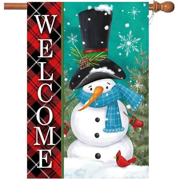 Christmas Flags,Christmas Garden Flags Christmas House Flags 28 x 40 Inch Burlap Santa Garden Flag for Christmas Garden and Yard Decoration