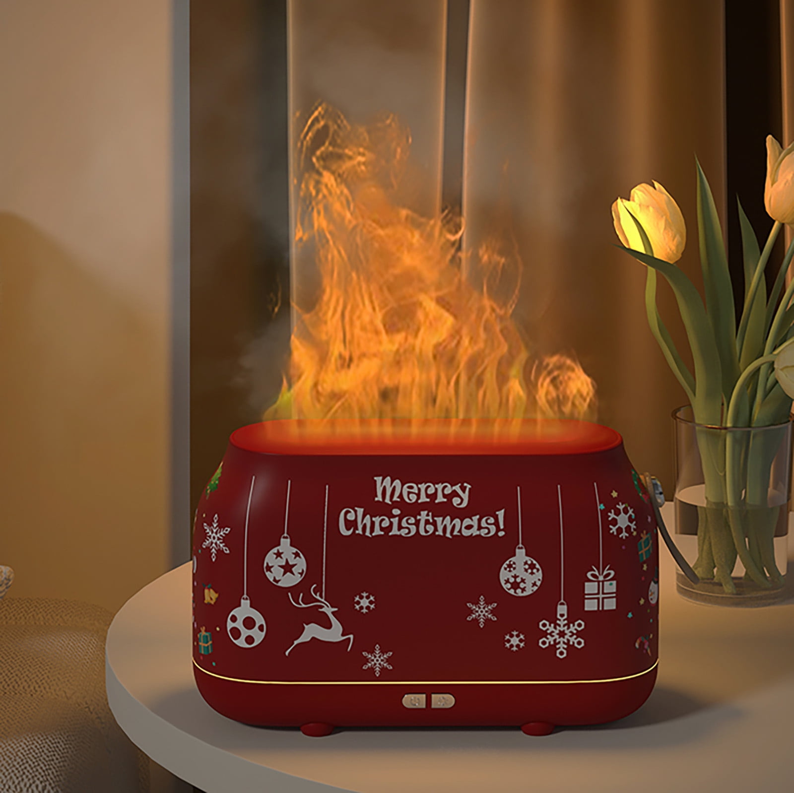 Christmas Flame Diffuser,Humidifier,PortableNoiseless Aroma Diffuser