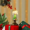 thumbnail image 1 of Christmas Flameless Candle Lights, Vintage Snowglobe LED Glitter Lantern with Santa Claus Scene, Battery Operated Lighted Candle For Christmas Decoration (C), 1 of 8