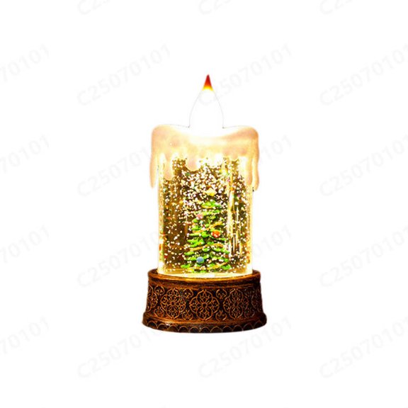 Christmas Flameless Candles Snow Globe Water Candles Lighted LED Battery Operated Candles Glittering Snow Globe for Christmas Holiday Xmas Party Table Centerpiece Home Decor