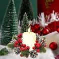 thumbnail image 1 of Christmas Flameless LED Candle Wreath with Timer, Battery Operatic Fake Candles Decor for Tabletop, Mantel, Fireplace, Window, Holiday Home Decor, 1 of 6