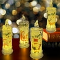 Christmas Flameless White Candles with Santa Claus, Snowman, Decals