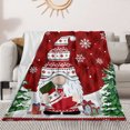 thumbnail image 1 of Christmas Flannel Bed Blanket Soft Throw-Blankets, Christmas Gnome Snowflake Buffalo Plaid Red Blankets for Bedroom Living Room Sofa Couch, 1 of 6