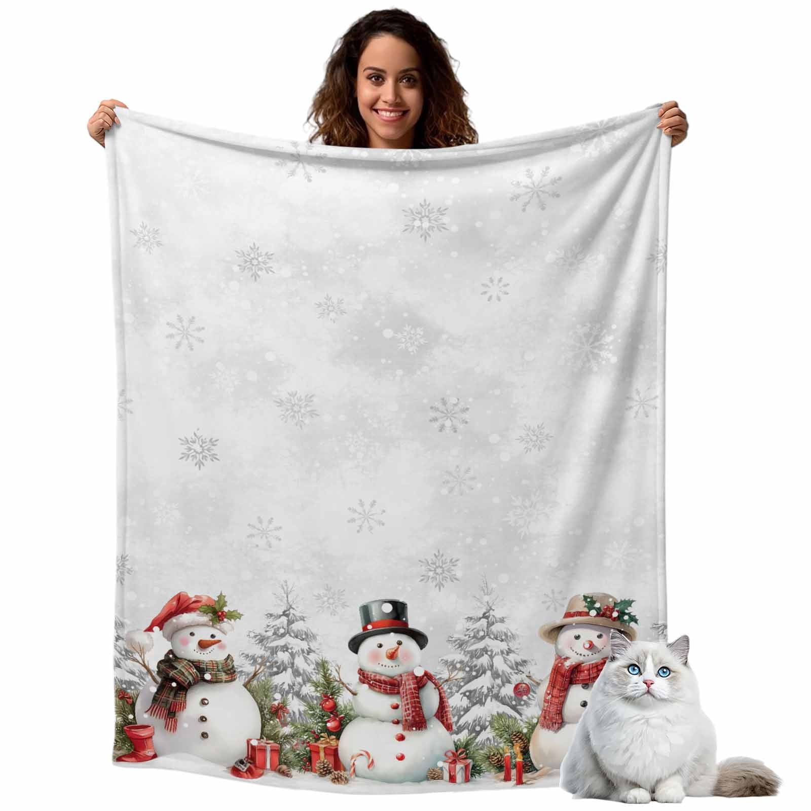 Christmas Flannel Blanket for Bed,Travel and Camping, Winter Snow Scene ...