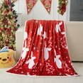 thumbnail image 1 of Christmas Flannel Fleece Blanket Lightweight Twin 60" x 80" (Red Reindeer), 1 of 7