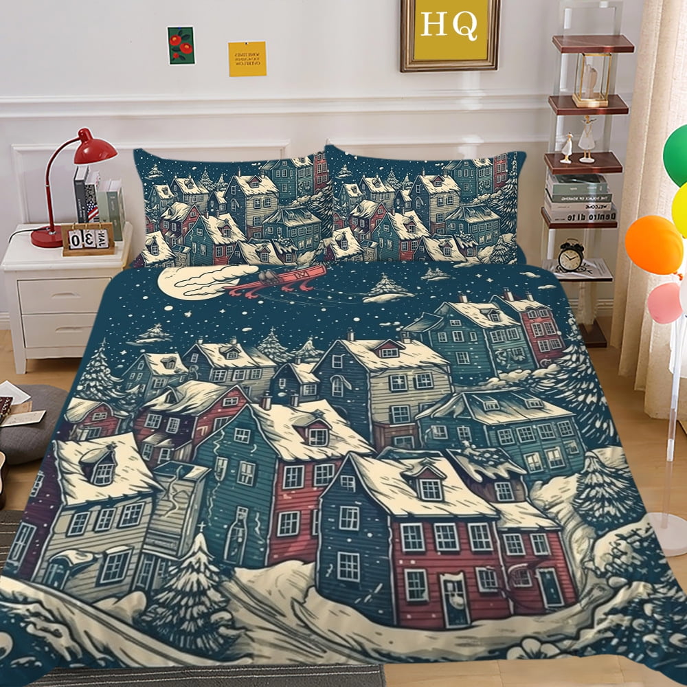 Christmas Flannel Sheet Set Deep Pocket Fitted Sheet, Holiday Sheets