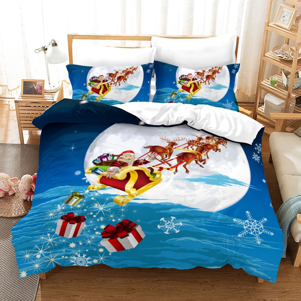 Christmas Flannel Sheet Set Deep Pocket Fitted Sheet, Holiday Sheets