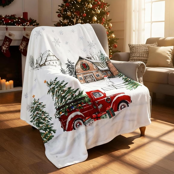 Christmas Flannel Throw Blanket 50x60 Inch \u2013 Soft 230 GSM Holiday Fleece Blanket for Couch, Bed & Sofa \u2013 Cozy Winter Xmas Decor & Gift for Adults and Kids