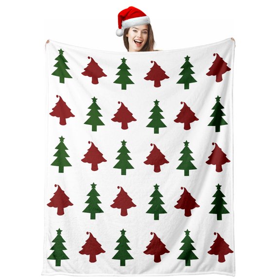 Christmas Flannel Throw Blanket for Couch - oft Fuzzy Plush Cozy Fleece Blankets for Couch Sofa Bed Lounging, Ideal Gifts for Kids Adults Wife Self, Full=50x60 & 60x80