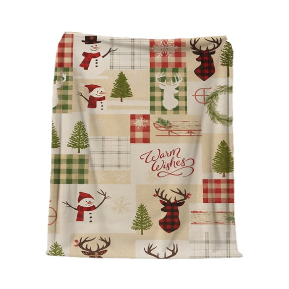 Christmas Flannel Throw Blanket – Soft Cozy Holiday Blanket for Couch, Sofa, Bed, Chair – Xmas Decorative Fleece Blanket for Winter Home Decor