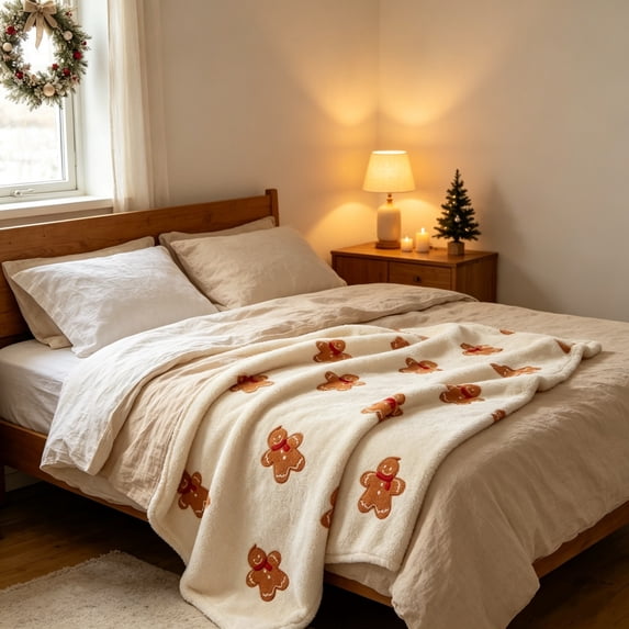 Christmas Flannel Throw Blanket, Soft Holiday Pattern Warm Cozy Blanket for Sofa, Couch, Bed, Bedroom, Living Room and Winter Xmas Home Decor