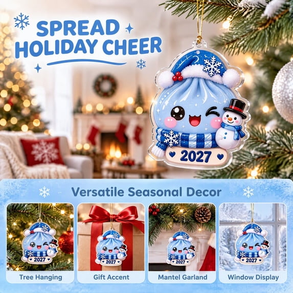 Christmas Flat Bao Character Hanging Ornament, 2027 Dated Holiday Tree ...