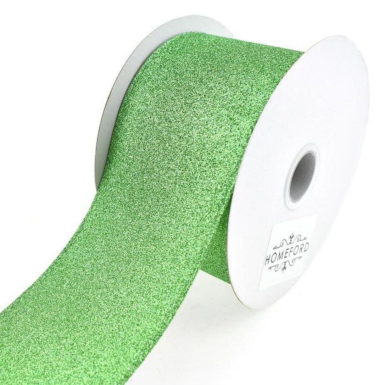 2.5 Sage Green Glitter Ribbon