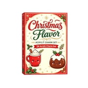 Christmas Flavor Advent Calendar 2026, 24 Day Countdown with 24 Food Themed Acrylic Charm Ornaments for Family Gift, 1 Set