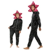 ARTECHMAN Christmas Fleece Demogorgon Onesie, Adult Hooded Jumpsuit Pajamas - Holiday Themed Sleepwear & Gift for Couples