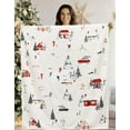 thumbnail image 1 of Christmas Fleece Throw Blanket Christmas Ski Field Blankets Throws Xmas Village Lightweight Throw Soft Warm Sherpa Fuzzy Blanket for Couch Sofa, Bed (50x59 inch, Ski Field), 1 of 6