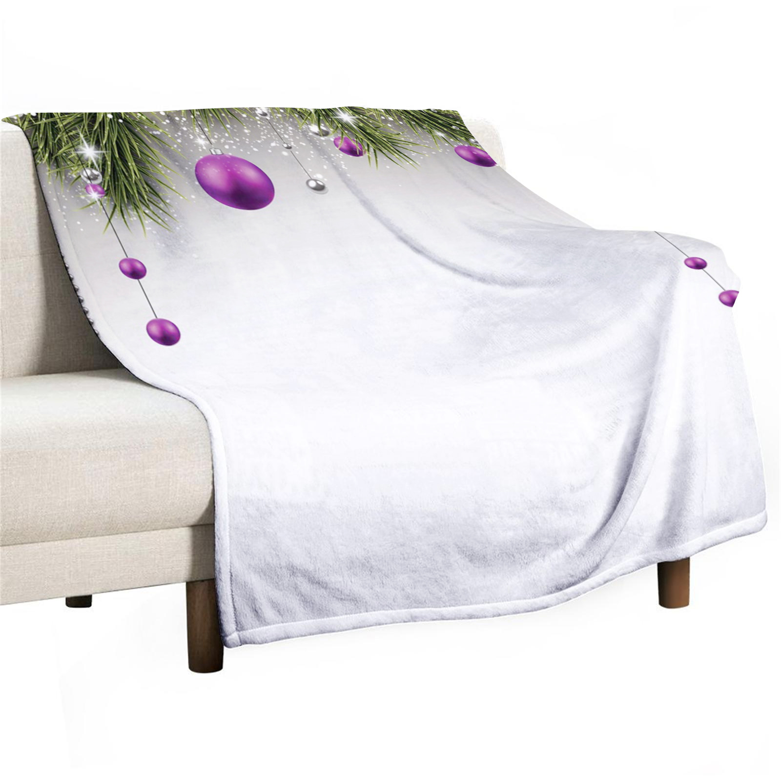 Christmas,Fleece Throw Blanket for Couch Sofa Bed, Present Wrap Ribbon