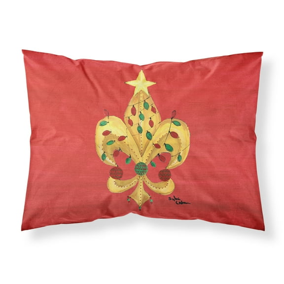 Christmas Fleur de lis Tree with lights Fabric Standard Pillowcase