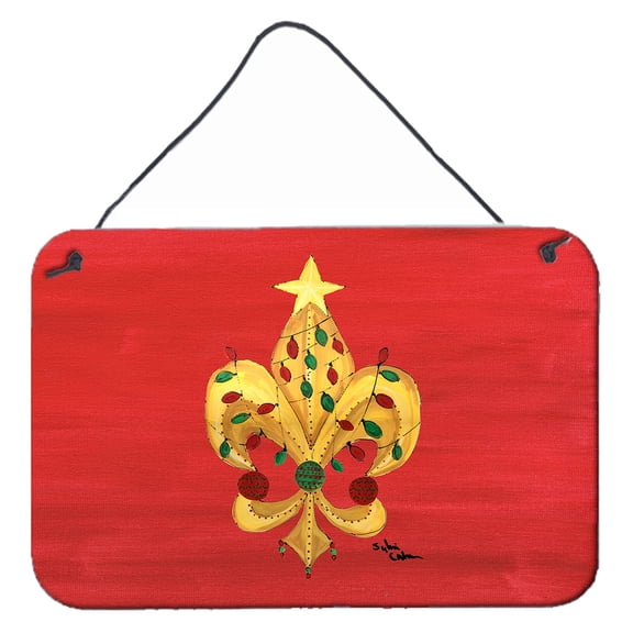 Christmas Fleur de lis Tree with lights Wall or Door Hanging Prints