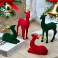thumbnail image 1 of Christmas Flocked Elk Set – Standing and Lying Elks, Elegant Tabletop Decoration for the Holidays, 1 of 10