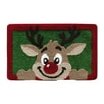thumbnail image 1 of Christmas Floor Mat Green Reindeer Design Non-Slip Holiday Rug 16x24 Inch Polyester, 1 of 6
