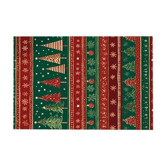 Christmas Floor Mat, Nonslip Entrance Rug, Absorbent Polyester Kitchen Door Mat with Antifatigue Cushion, Durable Dirt Proof Bathroom Floor Mat 15.7x23.6 Inch