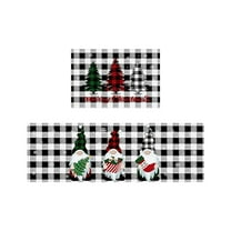 Christmas Floor Mats, Kitchen Floor Rugs, Non Slip Cushioned Christmas Kitchen Mat Set, Thickened Polyester Antifatigue L Shape Rug Set for Home Entryway Bathroom 15.75x23.62in and 15.75x47.24in