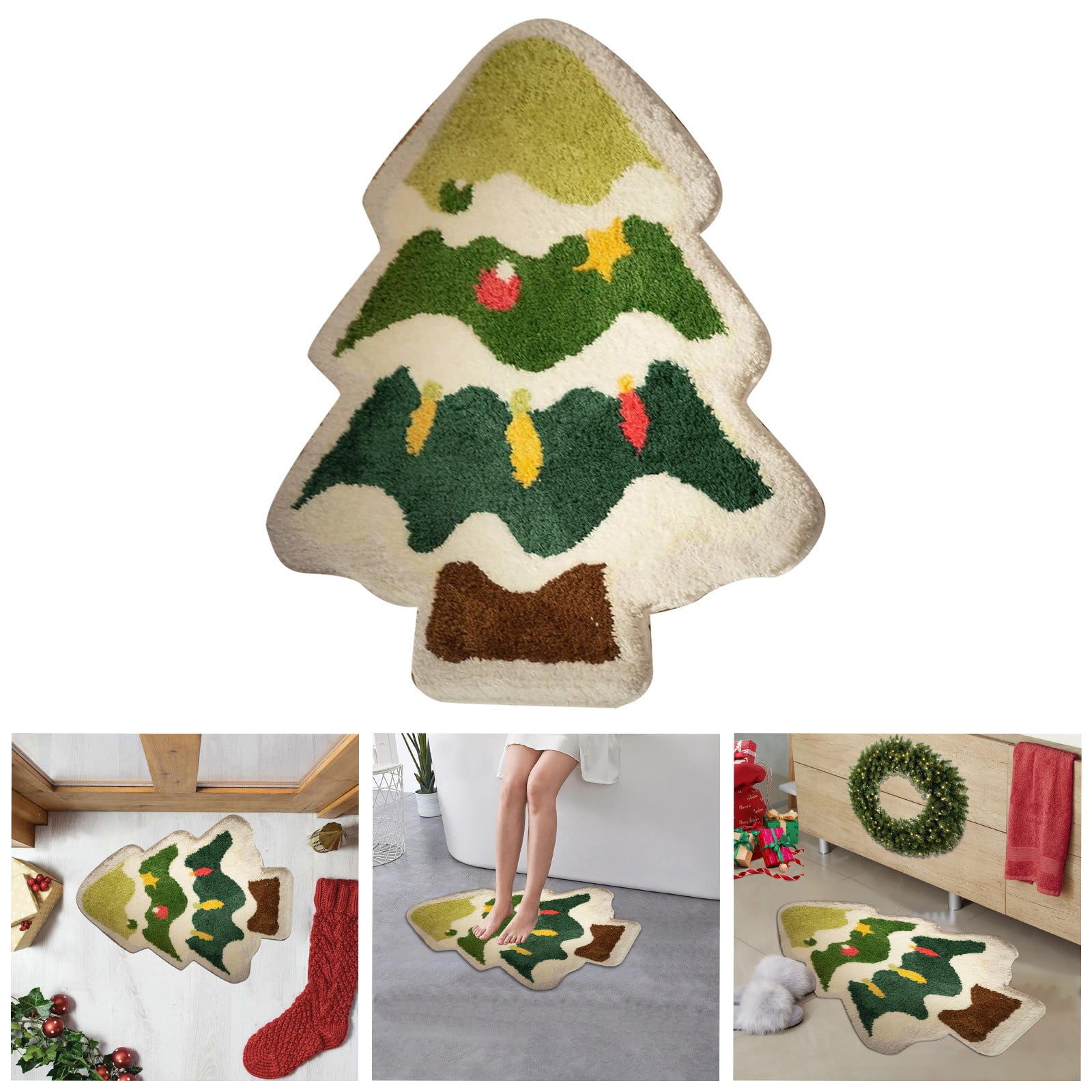Christmas Floormat Christmas Tree Shape Floormat Resist Water For Home